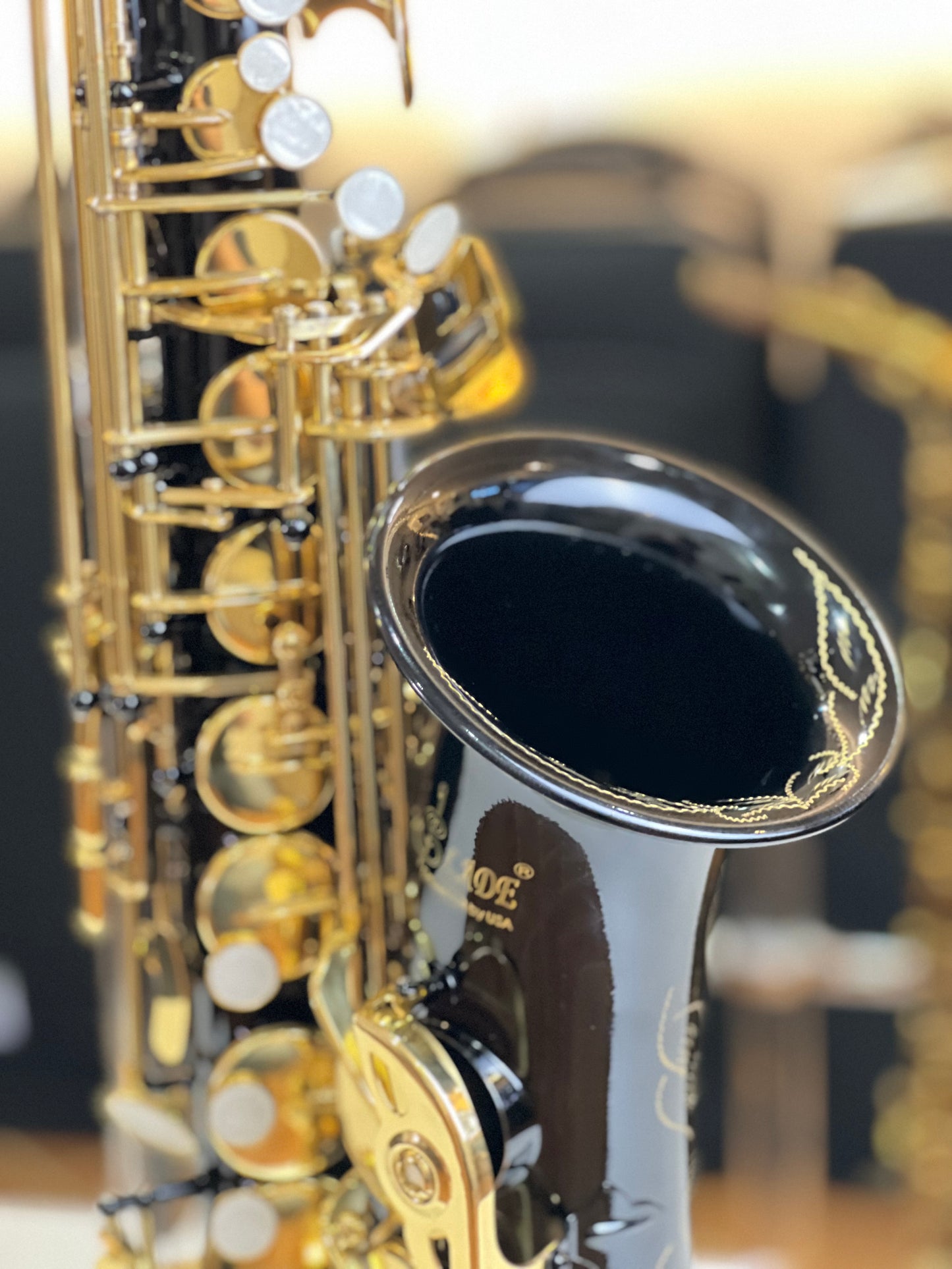 H.K Lade Alto Saxophone - Black & Gold Lacquer Finish