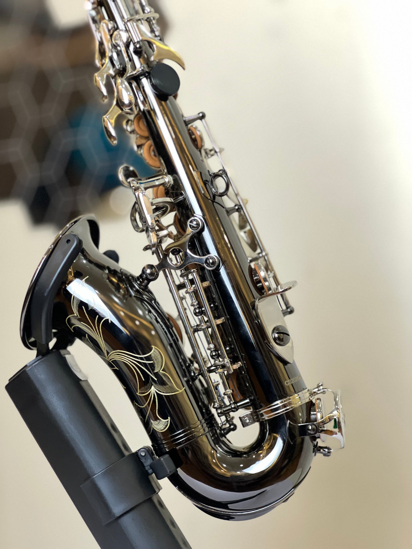 Rookie by SCP Curve Soprano Saxophone - Black Silver Finish