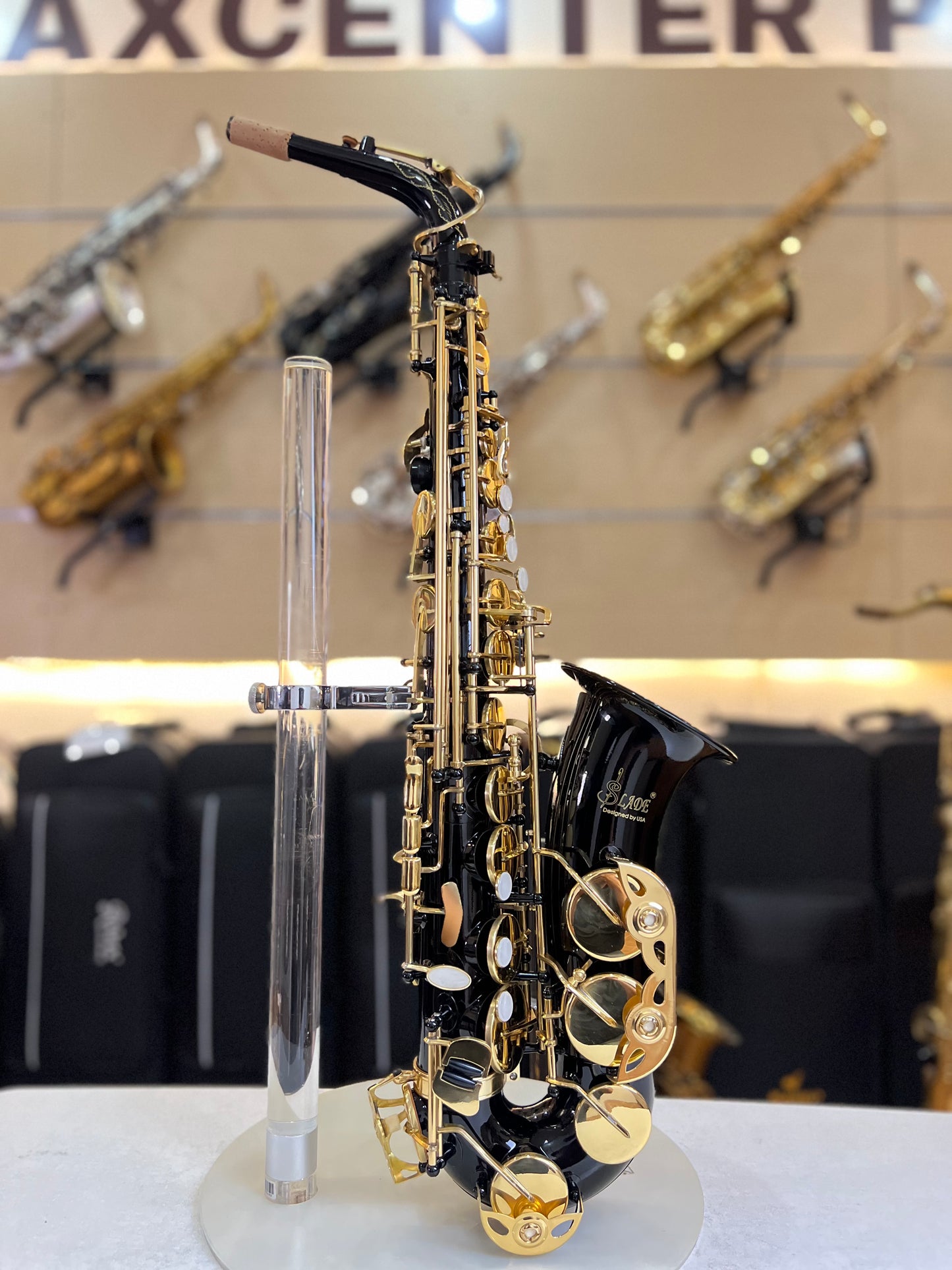 H.K Lade Alto Saxophone - Black & Gold Lacquer Finish