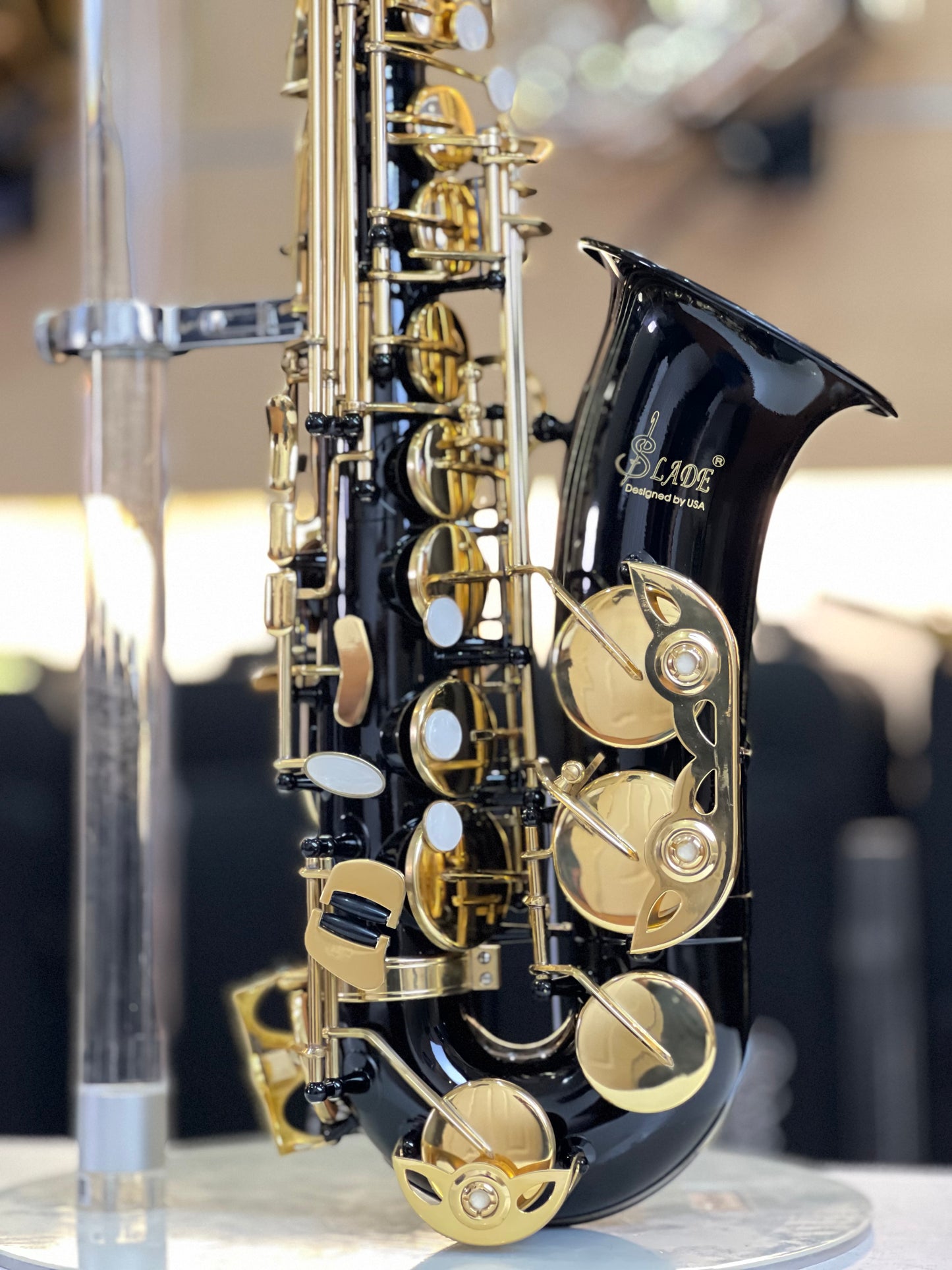 H.K Lade Alto Saxophone - Black & Gold Lacquer Finish