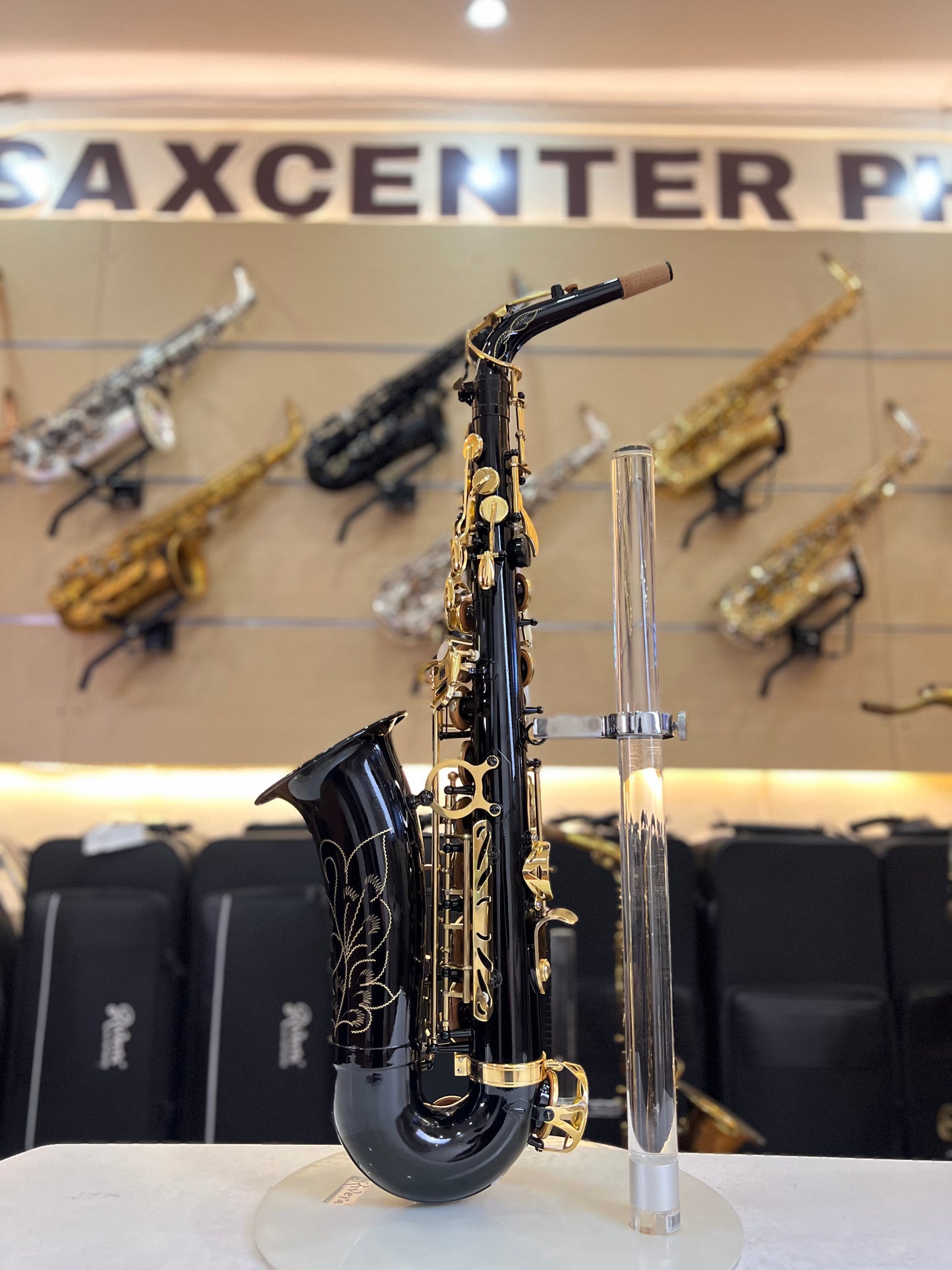 H.K Lade Alto Saxophone - Black & Gold Lacquer Finish